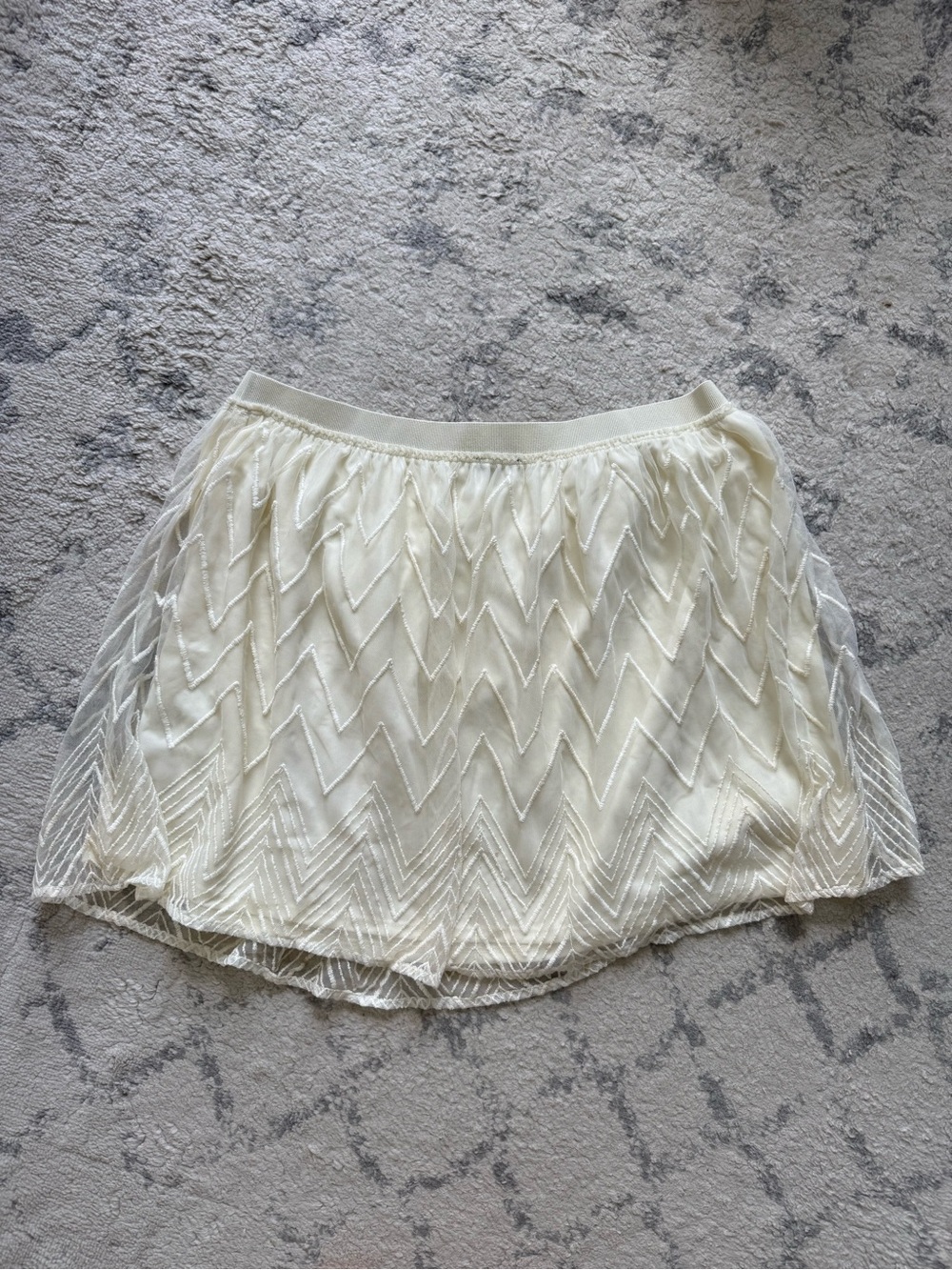 American Eagle Outfitters Cream Elastic Waist Skirt